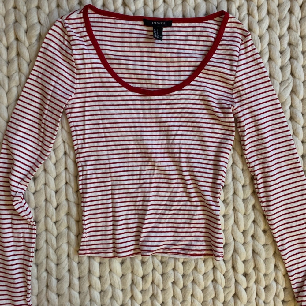 Forever 21 cute, red, striped top